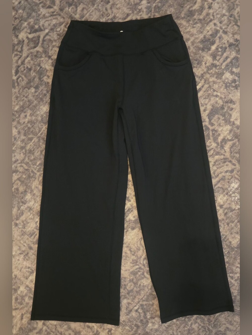 ESOFT Black Wide-Leg Pull-On Pants, Sz Large. Like New!